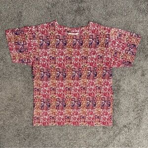 Vintage 80s Partners Mervyns Floral Tee Red Women’s Size L Made In USA